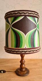 te koop: tafellamp kap met jaren 70-motief, retro jaren 70, Huis en Inrichting, Lampen | Tafellampen, Gebruikt, Ophalen of Verzenden