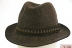Vintage Gleufhoed Jachthoed Duett groen-grijs haarvilt 55 =S, Hoed, Ophalen of Verzenden, 57 cm (M, 7⅛ inch) of minder, Duett