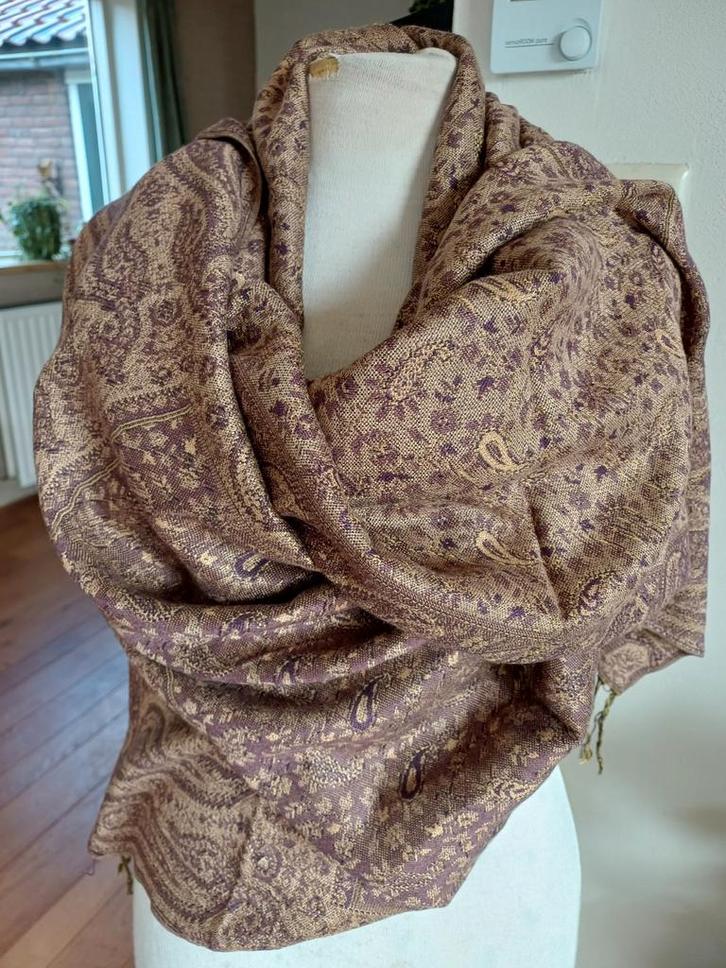 Pashmina sjaal omslagdoek 100% wol wollen, Kleding | Dames, Mutsen, Sjaals en Handschoenen, Ophalen of Verzenden