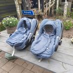 Tweeling set Maxi-Cosi FamilyFix Pebble spijkerstoflook, Kinderen en Baby's, Ophalen of Verzenden, Zo goed als nieuw, Isofix, 0 t/m 13 kg
