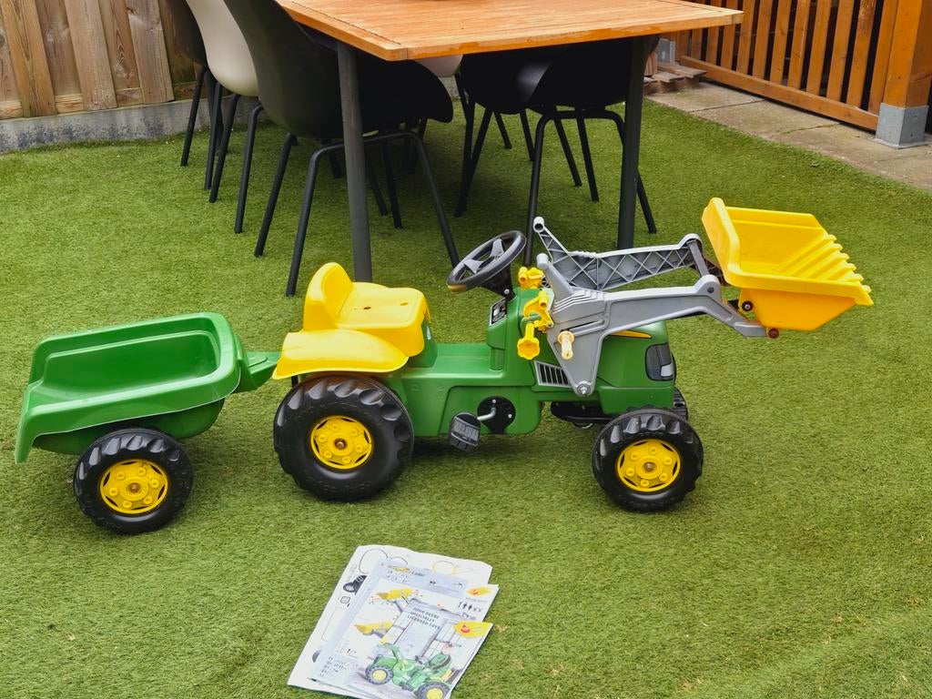 Grote john deer tractor van rolly toys, Kinderen en Baby's, Ophalen, Zo goed als nieuw, Overige merken, Met kar of aanhanger