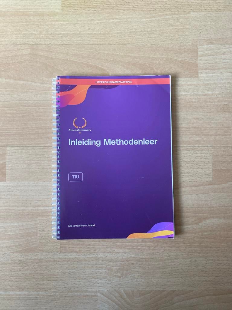Athena Summary Inleiding Methodenleer Psychologie Tilburg, Ophalen of Verzenden, Gamma, Gelezen, WO