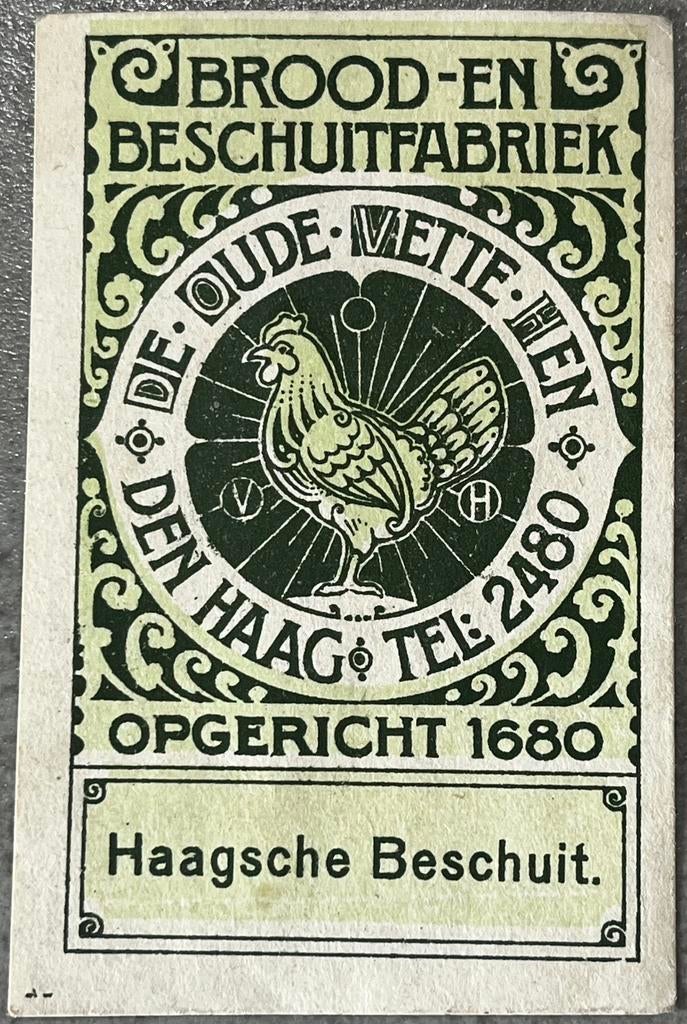 sluitzegel brood beschuitfabriek den Haag oude vette hen, Ophalen of Verzenden, Gebruikt, Overige typen