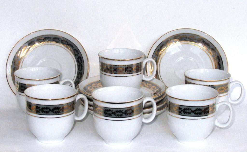 H&C Czechoslovakia nieuwe Porseleinen koffieset van de '80., Ophalen of Verzenden
