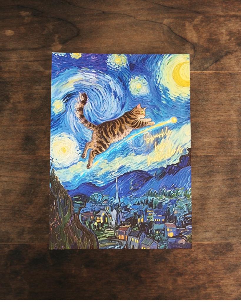 Meow & Muse A6 ansichtkaart, Ophalen of Verzenden, 1980 tot heden, Ongelopen, Hond of Kat