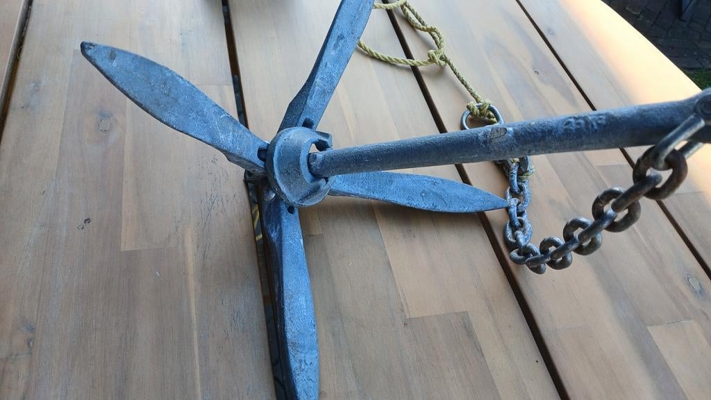 Anker met ketting en lijn, Ophalen of Verzenden, Gebruikt, Overige typen