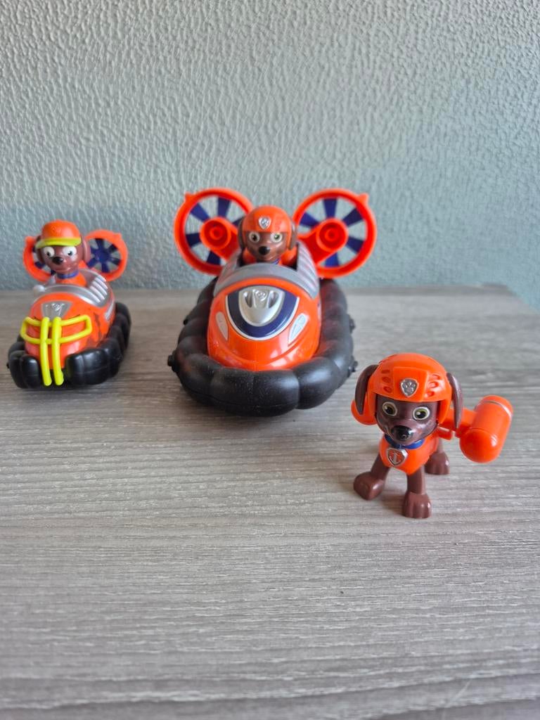 Paw Patrol Zuma poppetjes met voertuig, Ophalen of Verzenden, Zo goed als nieuw