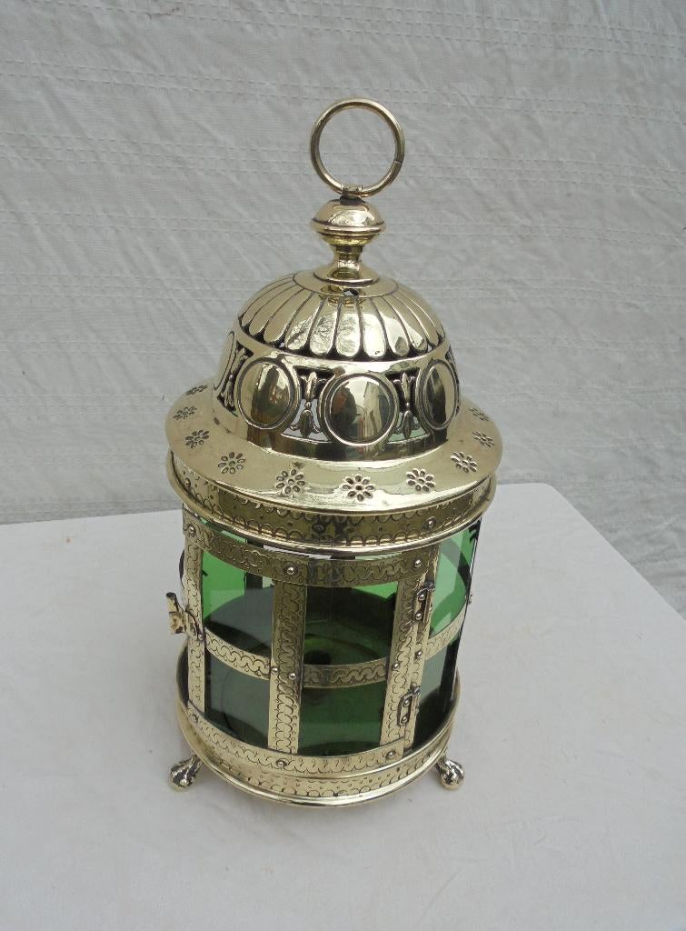 mooie antieke lantaarn kaarsenlantaarn lamp kandelaar, Antiek en Kunst, Ophalen of Verzenden