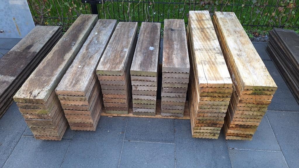 Hardhouten vlonderplanken (kort), Ophalen, Gebruikt, Hout