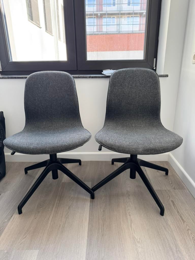IKEA LÅNGFJÄLL2x draaistoel/bureaustoel1+1GRATIS €150 voor 2, Ophalen of Verzenden, Ergonomisch, Zo goed als nieuw, Zwart