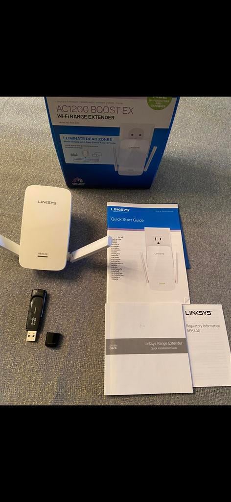 Linksys AC1200 Wi-Fi range extender, Computers en Software, WiFi-versterkers, Ophalen of Verzenden, Zo goed als nieuw