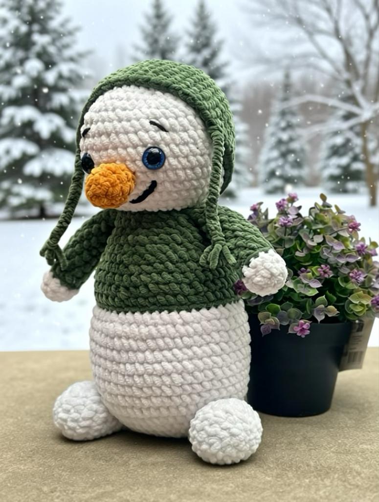 Gehaakte Sneeuwpop Knuffel - Handgemaakt, Kinderen en Baby's, Ophalen of Verzenden, Nieuw, Overige typen