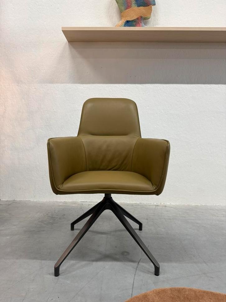 (1) Nieuw Leolux Gyon Hoog Eetkamerstoel Raffino Fennic leer, Huis en Inrichting, Stoelen, Nieuw, Eén, Leer, Ophalen of Verzenden