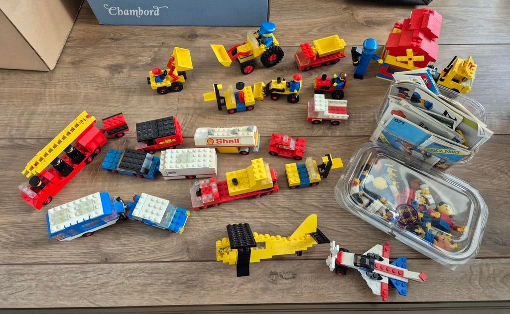 Lego jaren 80 met boekjes, Kinderen en Baby's, Speelgoed | Speelgoedvoertuigen, Ophalen, Gebruikt