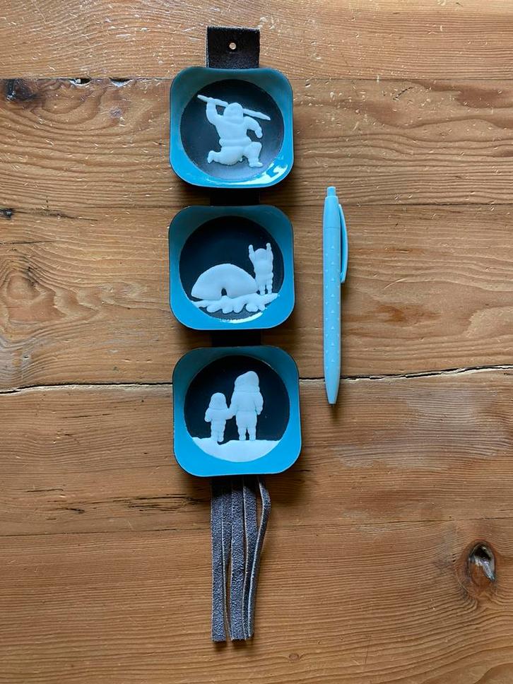 Canada Inuit emaille op koper - wanddecoratie, Huis en Inrichting, Woonaccessoires | Wanddecoraties, Gebruikt, Ophalen of Verzenden