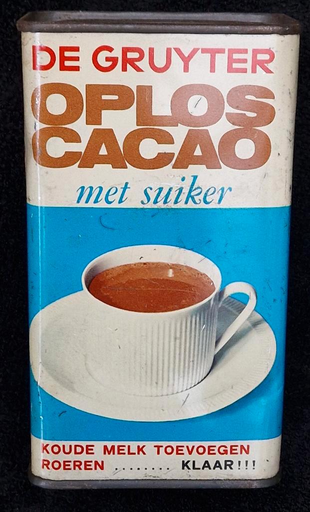 Mooi blik DE GRUYTER CACAO oplos cacao 250 gram, Verzamelen, Blikken, Gebruikt, Overige, Ophalen of Verzenden
