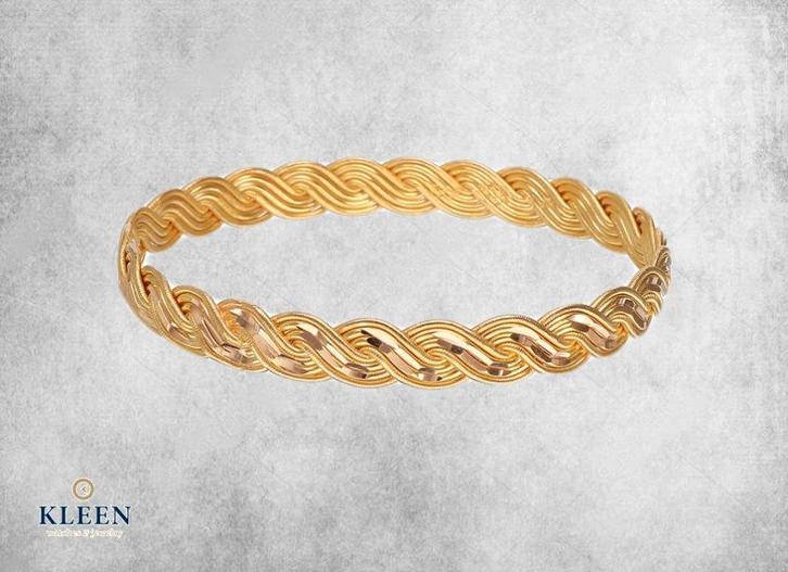 Oosterse Gevlochten Geelgouden Slavenarmband 21,6 KRT, Sieraden, Tassen en Uiterlijk, Armbanden, Zo goed als nieuw, Goud, Goud