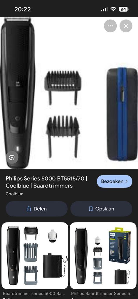 Philips baard trimmer sieres  5000, Ophalen of Verzenden, Gebruikt, Scheren en Epileren