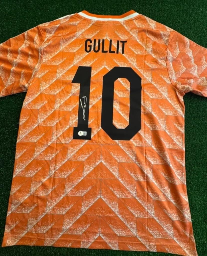 Gesigneerd ruud gullit nederlands elftal shirt met beckett, Ophalen of Verzenden, Nieuw, Overige binnenlandse clubs, Shirt