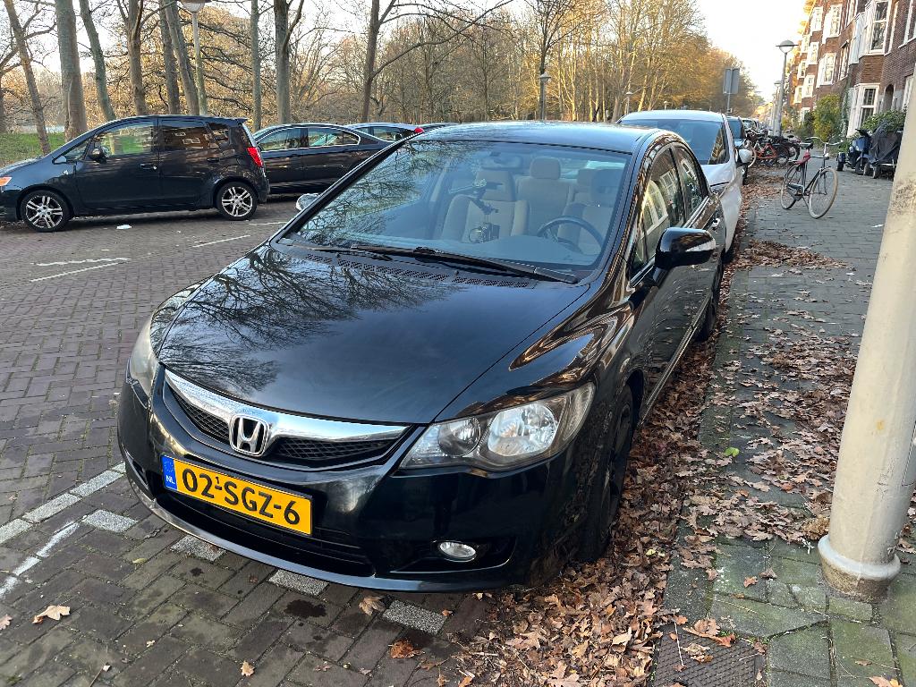 Honda Civic 1.3 Vtec Hybrid 4DR C-tr. 2011 Zwart, Beige, Airbags, Zwart, Origineel Nederlands