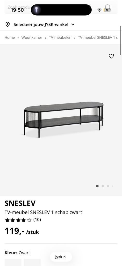 Tv meubel jysk, Ophalen, 100 tot 150 cm, Zo goed als nieuw, Minder dan 100 cm
