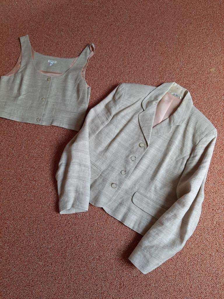 Folio dames blazer met gilet maat 40, Kleding | Dames, Maat 38/40 (M), Folio, Beige, Ophalen of Verzenden