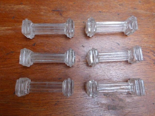 6 art deco persglazen messenleggers