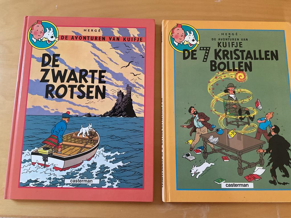 2 Kuifje stripboeken: De Zwarte Rotsen & De 7 Kristallen Bol, Boeken, Meerdere stripboeken, Ophalen, Zo goed als nieuw