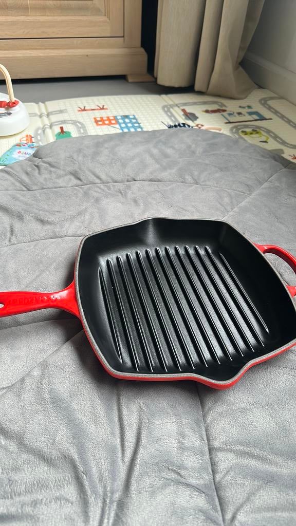 Le Creuset 26 cm: cast iron grill pan - gietijzeren grillpan, Ophalen of Verzenden, Nieuw, Gietijzer, Koekenpan of Braadpan