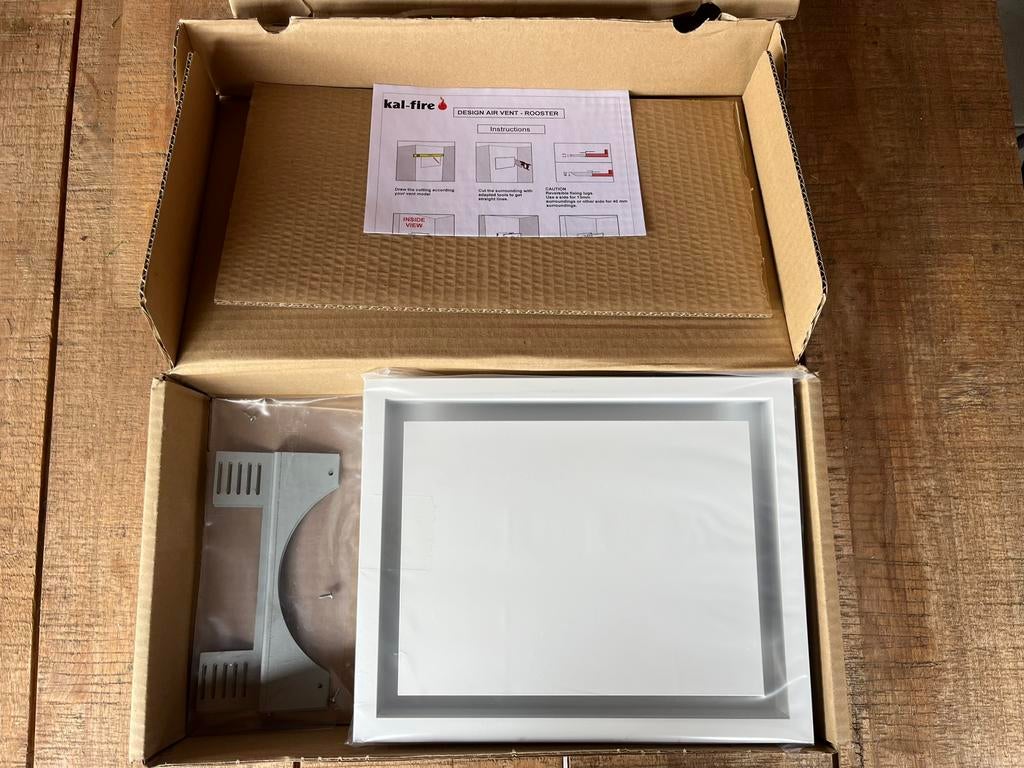 3x Kalfire Design Ventilatierooster Wit (Nieuw) + 1x extra, Ophalen of Verzenden, Nieuw, Gashaard