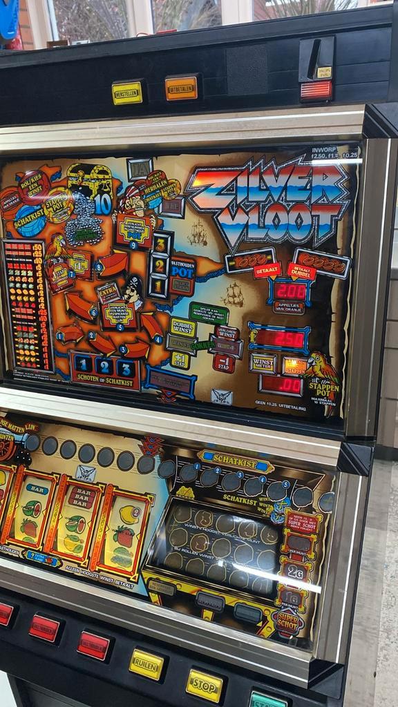 Zilvervloot gokkast - Klassieker!, Verzamelen, Automaten | Gokkasten en Fruitautomaten, Gebruikt, Euro, Met sleutels, Ophalen