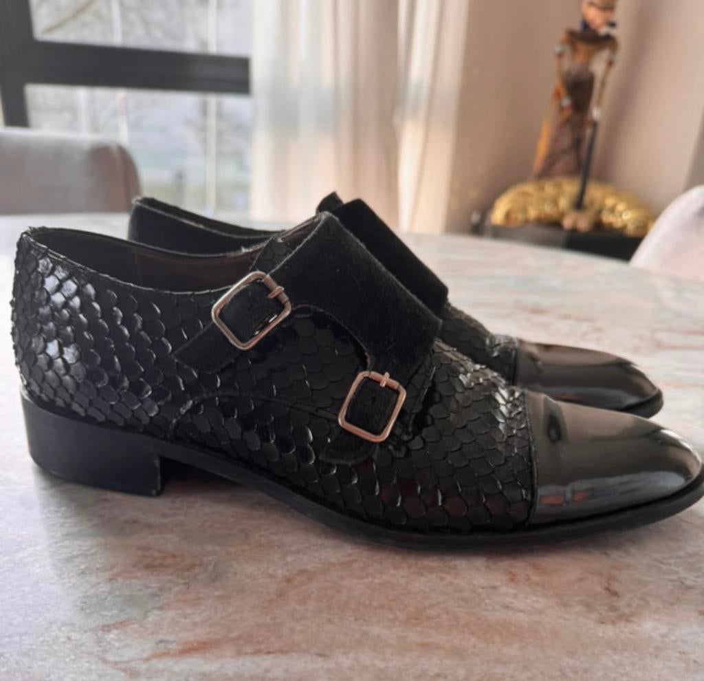 Luxe Pertini leren schoenen – maat 41 – gespschoenen, Kleding | Dames, Verzenden, Zo goed als nieuw, Zwart