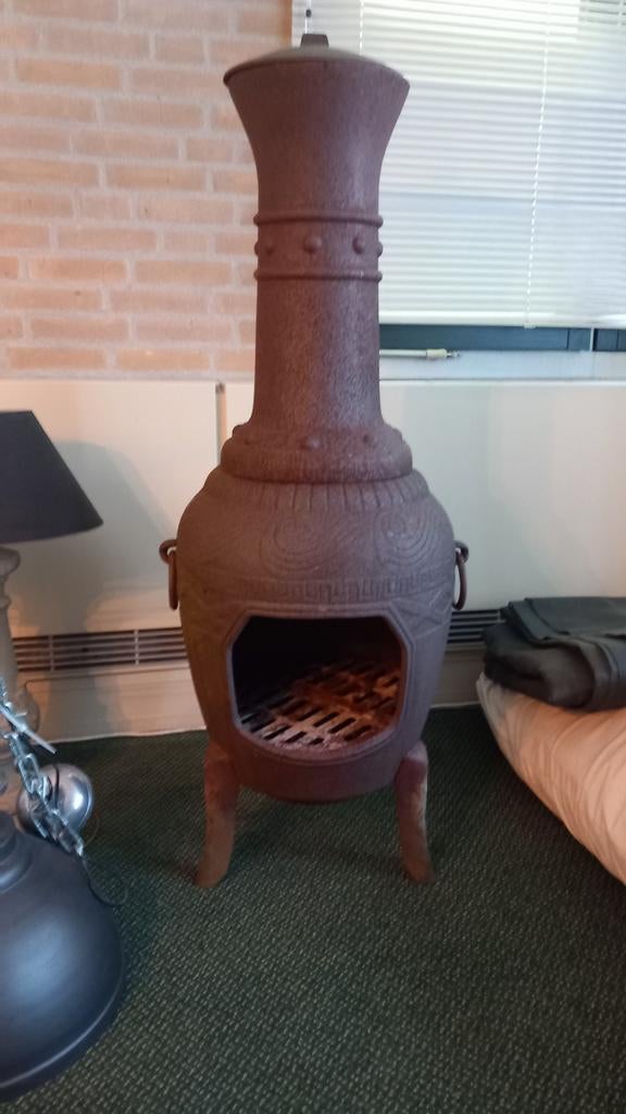 Gietijzeren tuinkachel tuinhaard  terrashaard 1.40m, Tuin en Terras, Ophalen of Verzenden