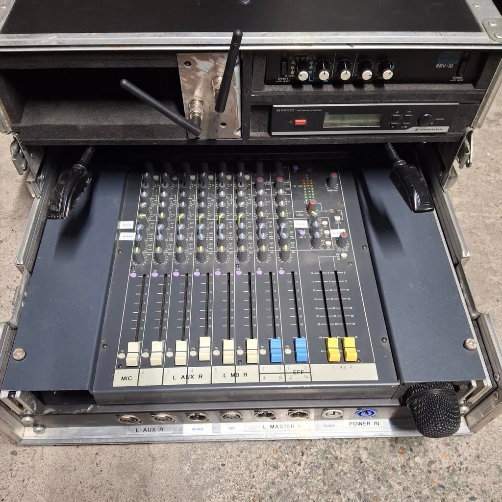 Zang Set: Mengpaneel, Microfoon, Ontvanger, Galm, Ophalen of Verzenden, Gebruikt, 5 tot 10 kanalen, Microfooningang