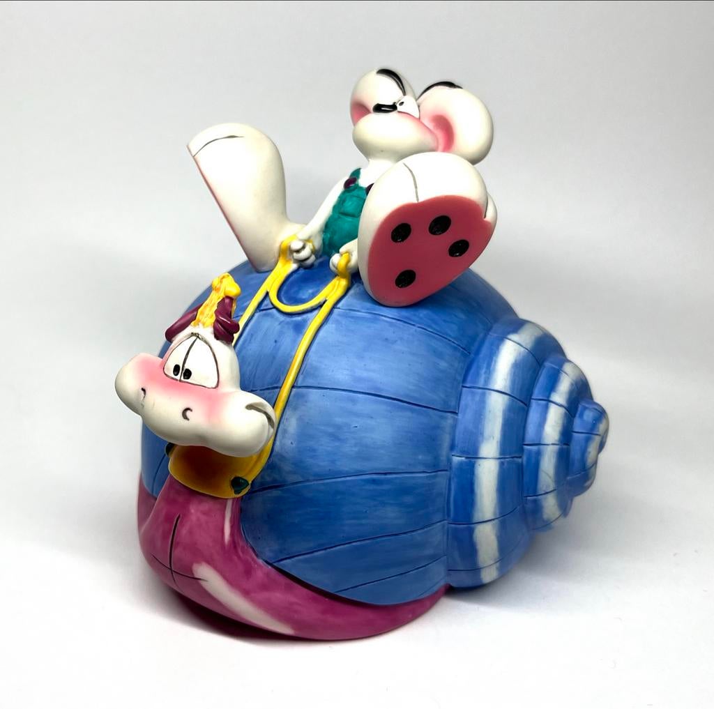 Diddl op slak spaarpot - Zeldzaam verzamelobject, Verzamelen, Diddl, Zo goed als nieuw, Beeldje of Figuurtje, Diddl, Ophalen of Verzenden