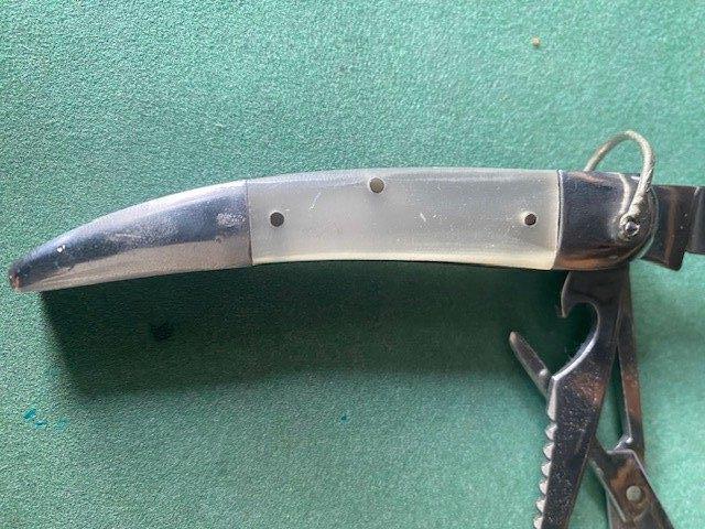 Zakmes met parelmoer en 4 tools. Schoon en probleemloos., Caravans en Kamperen, Kampeergereedschap, Zo goed als nieuw, Ophalen of Verzenden