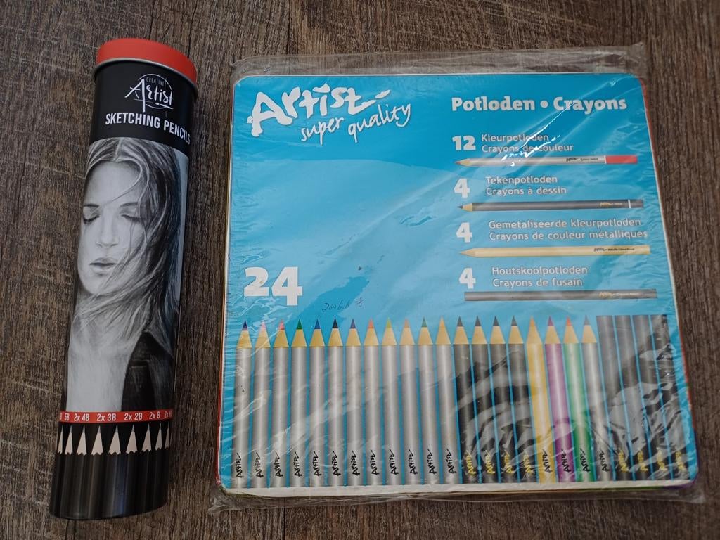 Complete Artist Potlodenset: Kleur, Teken, Houtskool, Hobby en Vrije tijd, Tekenen, Ophalen of Verzenden, Nieuw, Potlood of Stift