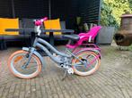 Kinderfiets 16 inch met zitje - Grijs/Roze, Fietsen en Brommers, Fietsen | Kinderfietsjes, Ophalen of Verzenden, Zo goed als nieuw