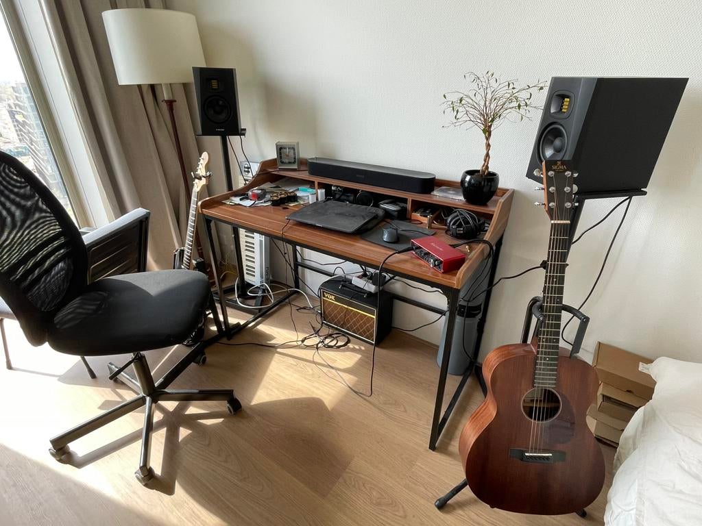 Bureau, Huis en Inrichting, Bureaus, Ophalen, Gebruikt, Bruin, Computerbureau