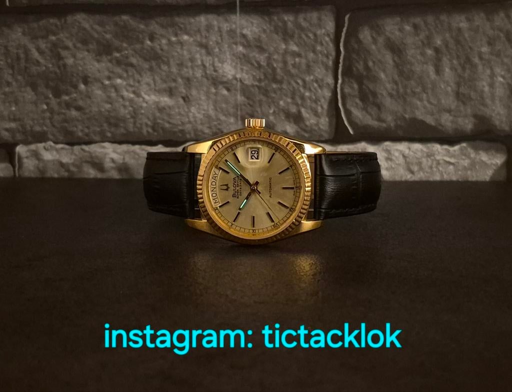 Bulova Super Seville Day-Date Automaat Horloge + Doos, Overige merken, Overige materialen, Polshorloge, Ophalen of Verzenden