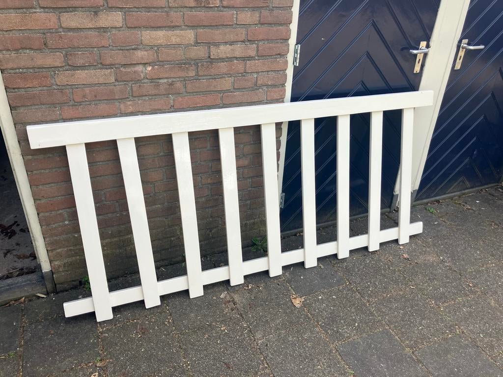 Wit houten tuin/balkonhek, Ophalen of Verzenden, Zo goed als nieuw, Hout, Tuinhek