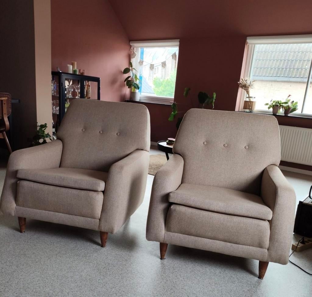 Artifort vintage Dutch design bank en 2 fauteuils, salonset, Ophalen, Driepersoons, 75 tot 100 cm, Zo goed als nieuw