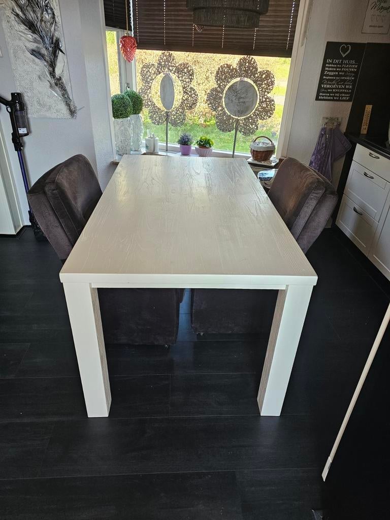 Witte eettafel - Modern en ruim, Gebruikt, 100 tot 150 cm, Modern, Vier personen