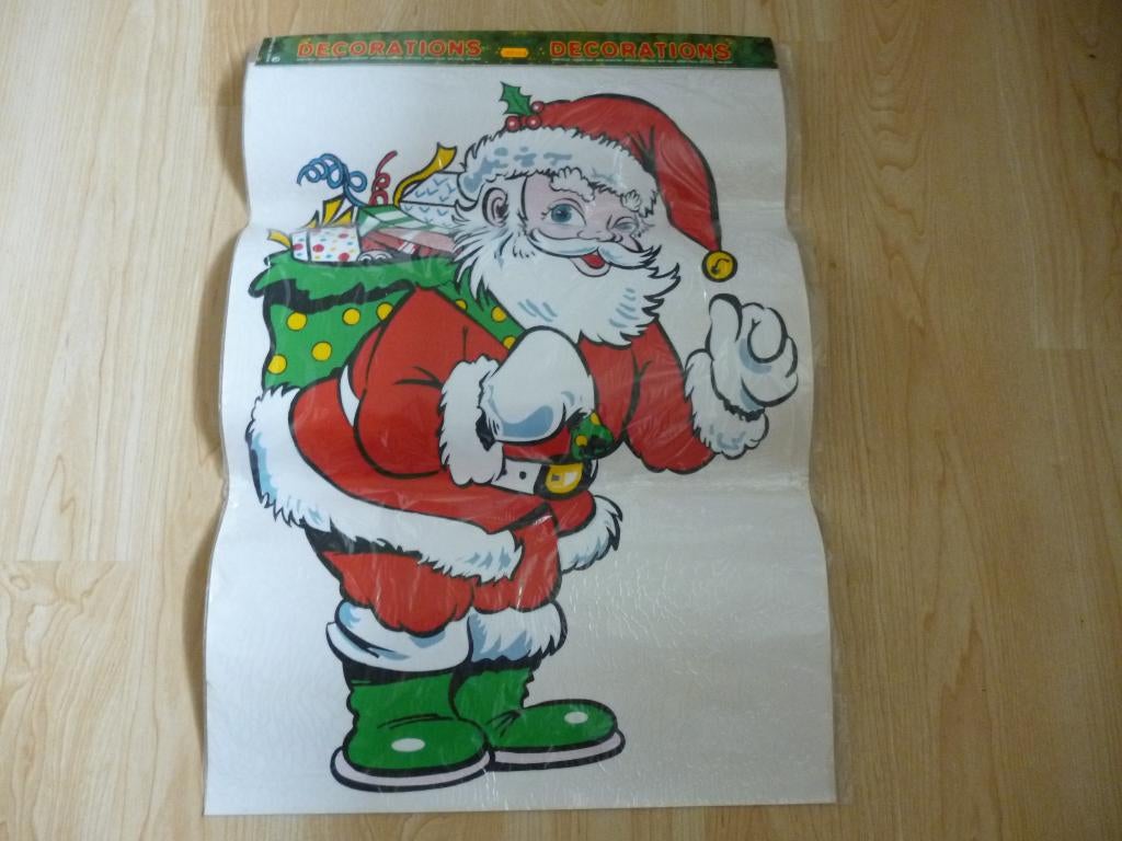 kerst raamsticker kerstman 50x70 NIEUW, Diversen, Ophalen of Verzenden, Nieuw