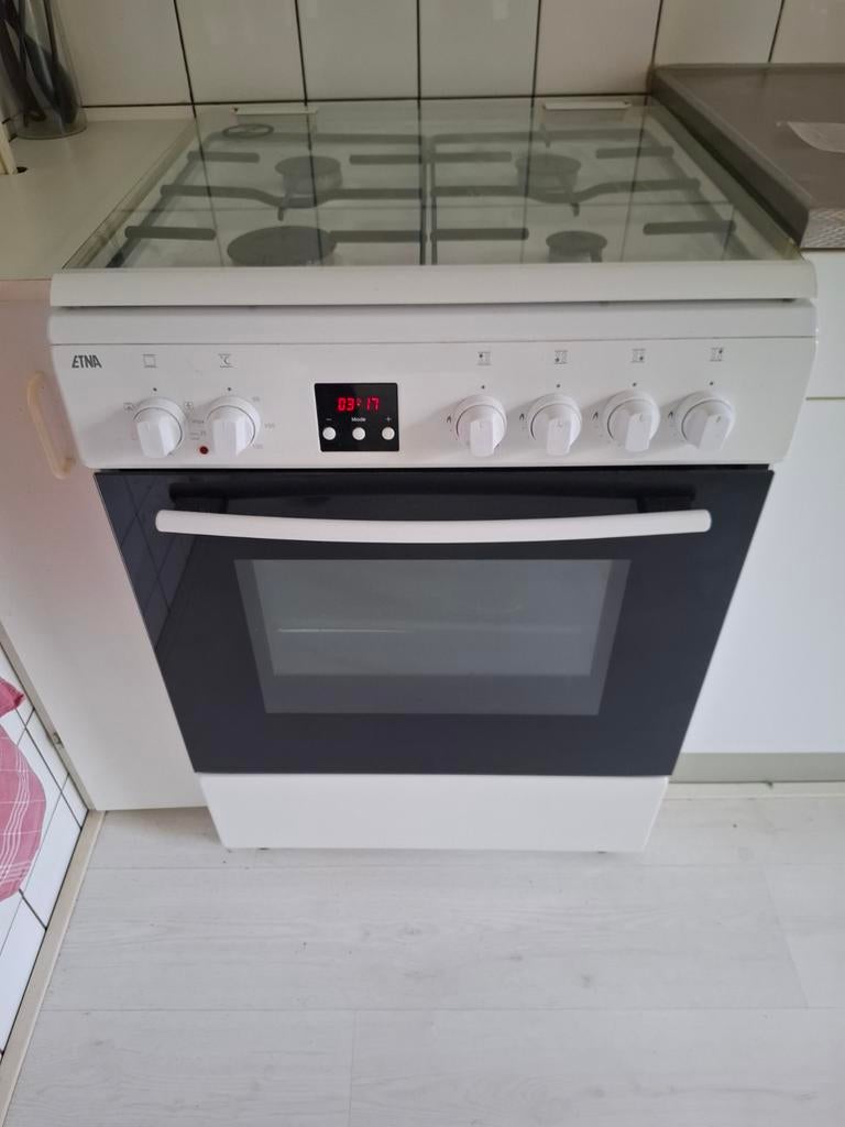 ETNA Fornuis met Oven en Gasstel - Wit, Zo goed als nieuw, Witgoed en Apparatuur, Fornuizen, Hete lucht, 60 cm of meer, Zo goed als nieuw