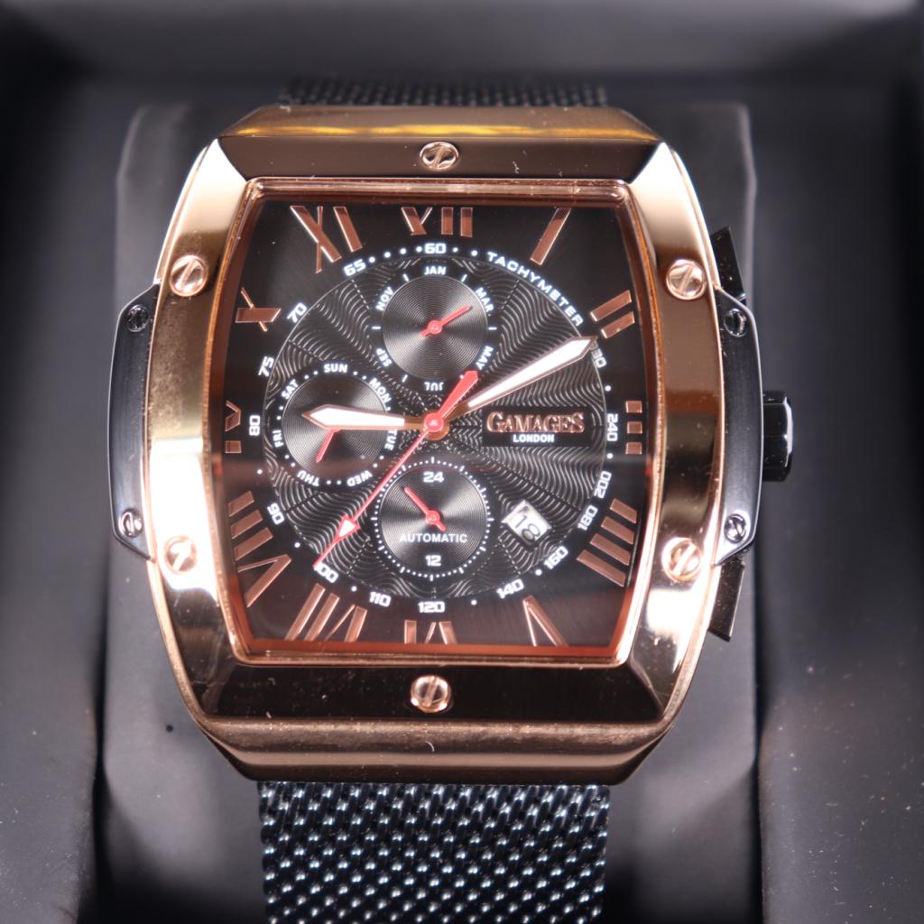 Gamages London eminence Black Horloge (52mm) - A Grade, Sieraden, Tassen en Uiterlijk, Horloges | Heren, Gamages of London, Gebruikt
