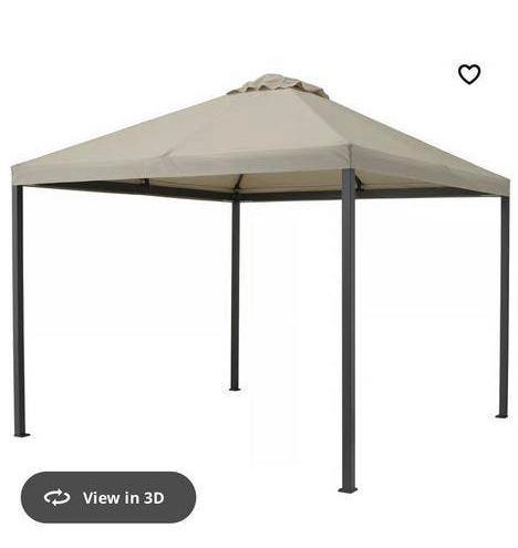 IKEA HIMMELSÖ Paviljoen - Grijs/Beige, 300x300 cm, Tuin en Terras, Ophalen, Minder dan 4 meter, Nieuw, Paviljoen