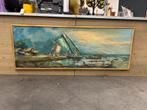 Groot Havenlandschap Schilderij - 200x75 cm, Ophalen