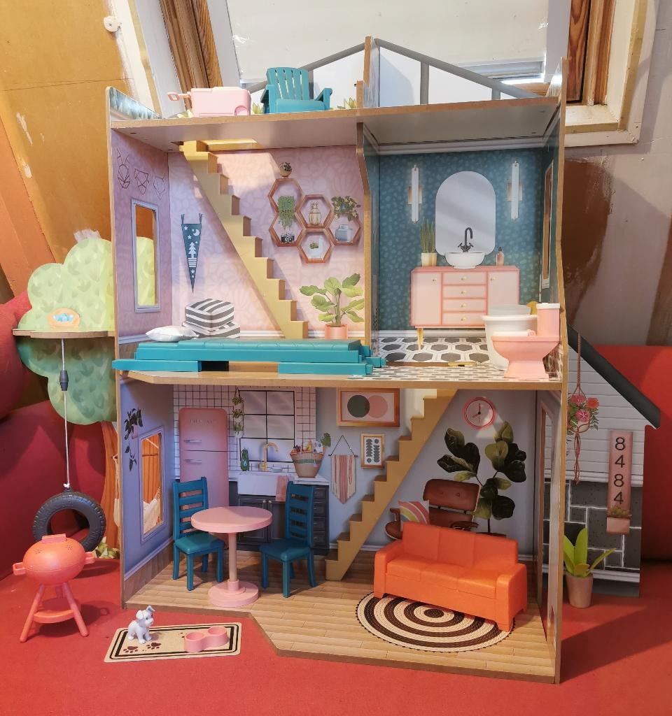 Kidkraft poppenhuis Backyard Cookout in doos, als nieuw, Ophalen, Zo goed als nieuw, Poppenhuis