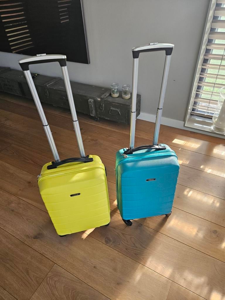 Princess Traveller handbagage koffers (blauw en geel), Ophalen of Verzenden
